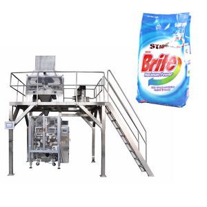 4 head linear weigher detergent washing powder packing machine