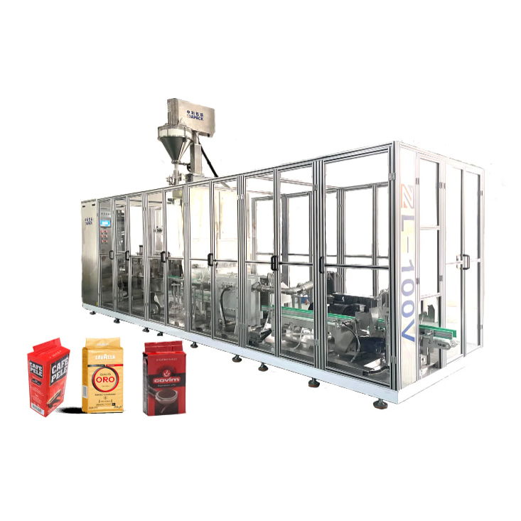 Automatic brick vacuum bag forming vacuuming sealing packaging machine for coffee powder